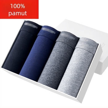 Férfi pamut boxeralsó, lélegző, középmagas derekú, fő anyag 95–100% pamut, ágyéki rész 50–70% pamut
