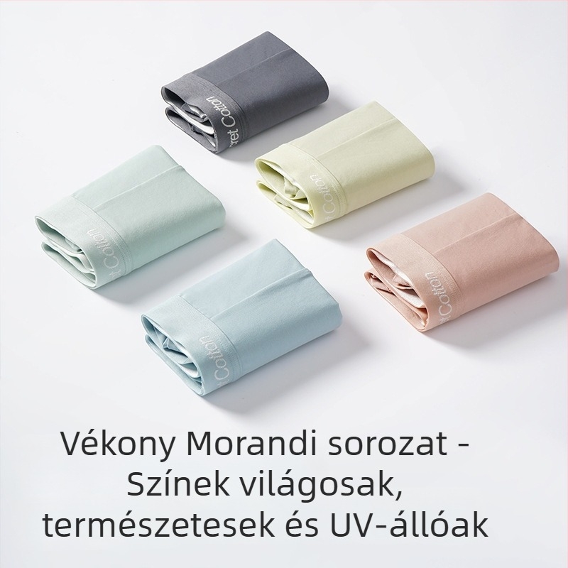 Férfi pamut boxer, légáteresztő és antibakteriális, 100% pamut, középmagas derék, egyszínű