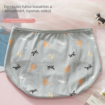 Menstruációs női fehérnemű szivárgás elleni védelemmel, középmagasságú derék, állatmintás, 95% pamut