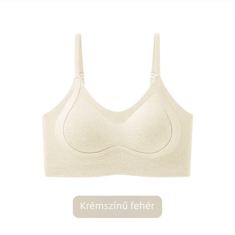 Női varrat nélküli push-up melltartó, 3/4 kosár, nylon anyagból, nylon bélés, rögzített vállpántok