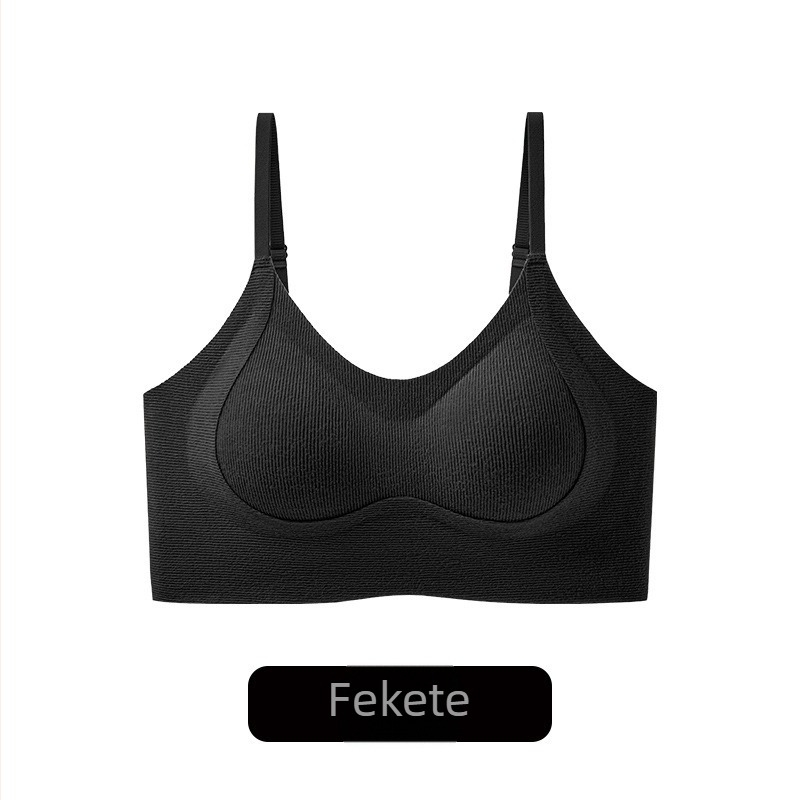Női varrat nélküli push-up melltartó, 3/4 kosár, nylon anyagból, nylon bélés, rögzített vállpántok