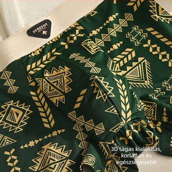 Férfi ice silk boxeralsó rombusz mintával, antibakteriális, lélegző, középmagas derekú