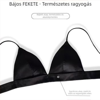 Háromszög kosaras melltartó, vékony formázott kosár, rögzített vállpántok, merevítő nélküli, nylon anyag, francia luxus stílus