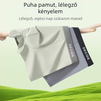 Új férfi pamut boxer alsó, nagy méret, antibakteriális