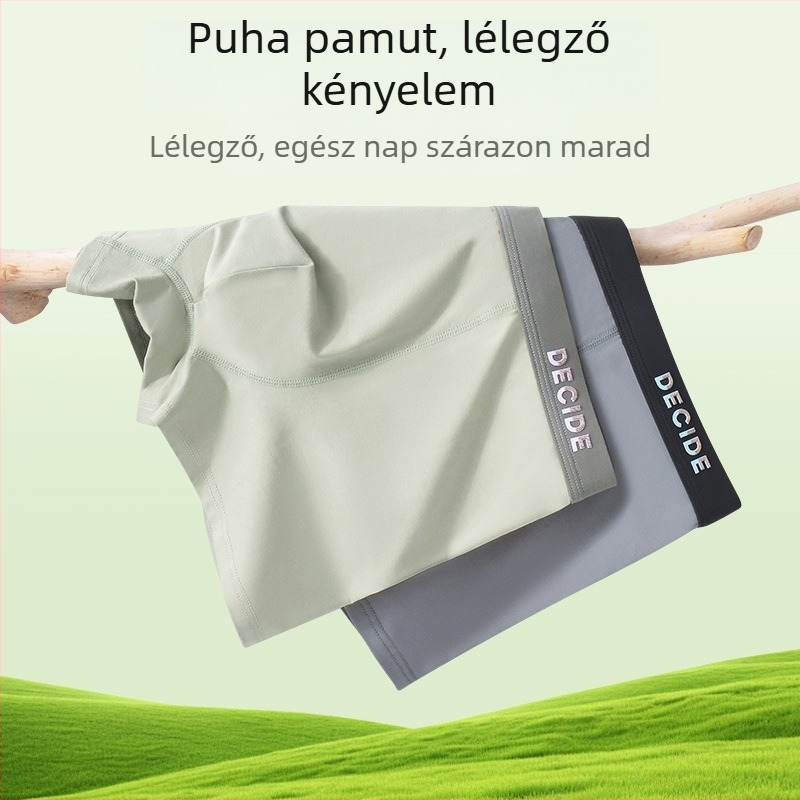Új férfi pamut boxer alsó, nagy méret, antibakteriális
