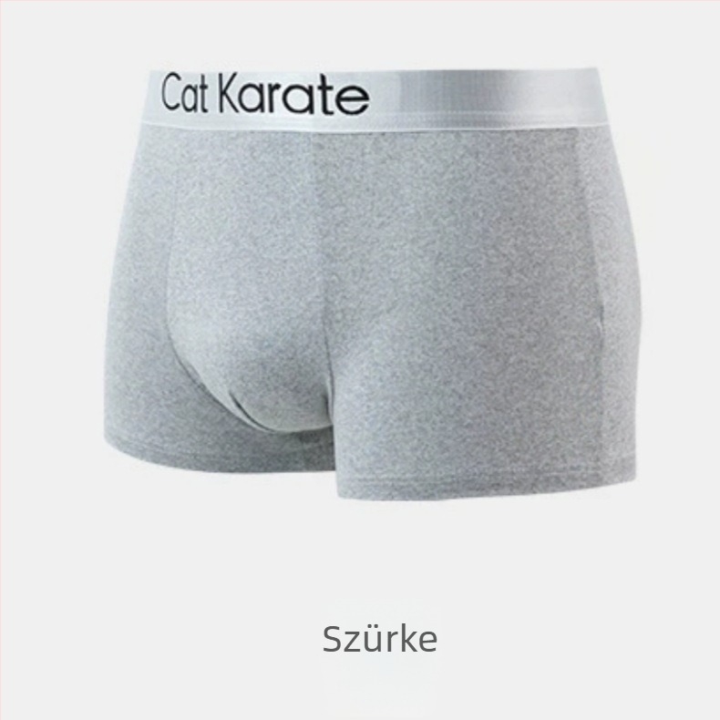 Férfi boxeralsó, egyszínű, nagy méret, lélegző, alacsony derék, poliészter