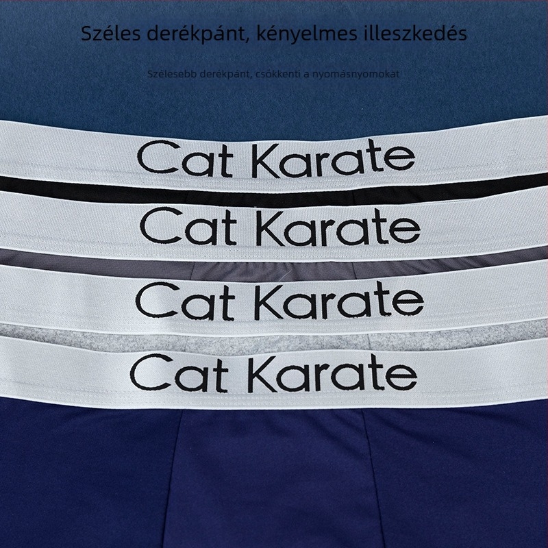 Férfi boxeralsó, egyszínű, nagy méret, lélegző, alacsony derék, poliészter