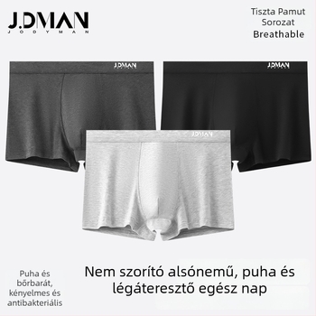 Férfi pamut boxeralsó – középmagas derekú, lélegző, antibakteriális, szöveg mintázat