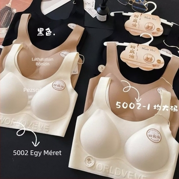 Nylonból készült melltartó-vest, emelő és formázó hatással, U-alakú hátsó résszel, plusz méret