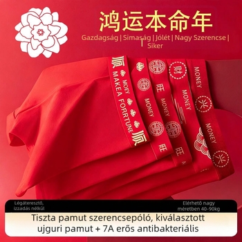 Férfi pamut boxer brief, születési év motívummal, lélegző és antibakteriális, középmagas derékvonal