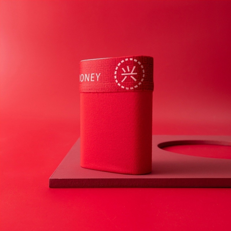 Férfi pamut boxer brief, születési év motívummal, lélegző és antibakteriális, középmagas derékvonal