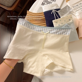 Női pamut antibakteriális boxer briefs, középmagas derék, meghosszabbított és szélesebb ágyékrész, egyszínű.