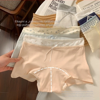Női pamut antibakteriális boxer briefs, középmagas derék, meghosszabbított és szélesebb ágyékrész, egyszínű.