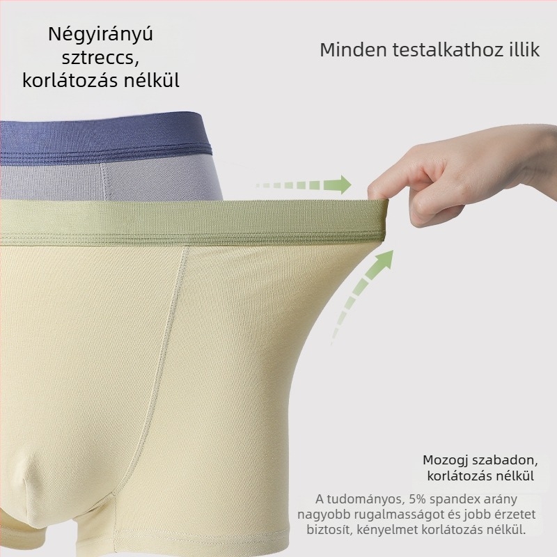 Pamut férfi középmagas derekú boxeralsó, antibakteriális, lélegző és izzadságot felszívó