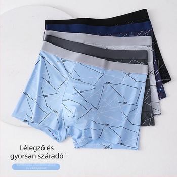 Férfi középmagasságú boxeralsó, geometriai mintázat, poliészter