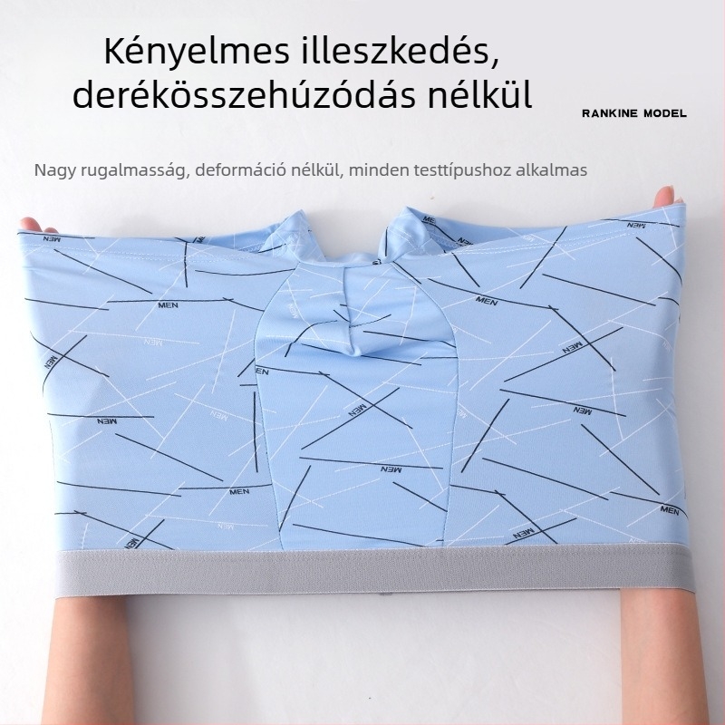 Férfi középmagasságú boxeralsó, geometriai mintázat, poliészter