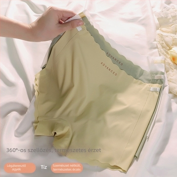 Női boxeralsó, Ice Silk anyag, sima szövés, középmagas derekú, pamut ágyékkal a szeméremtájék környékén