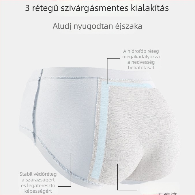 Női pamut menstruációs alsónadrág, szivárgás elleni védelem, antibakteriális