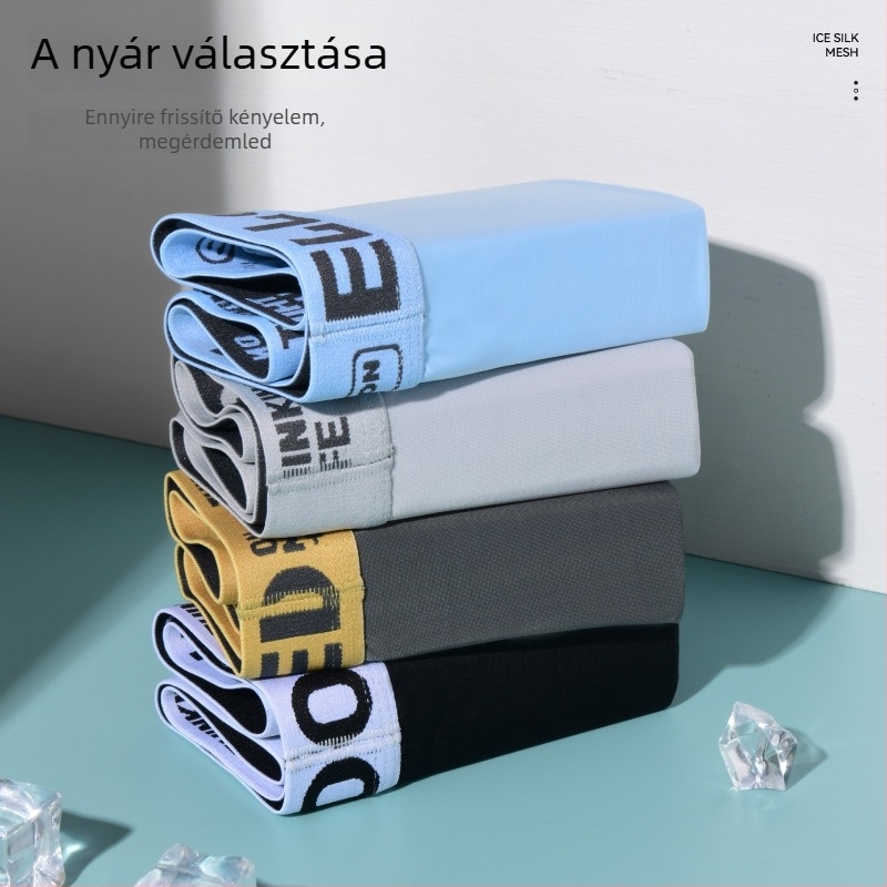 Férfi boxeralsó - lélegző Ice Silk, poliészter 95–100%, középmagas derekú