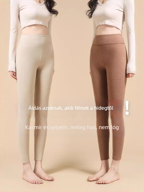 Derong női selyem termo leggings belsővel, magas derekú, meleg őszi-téli időszakra