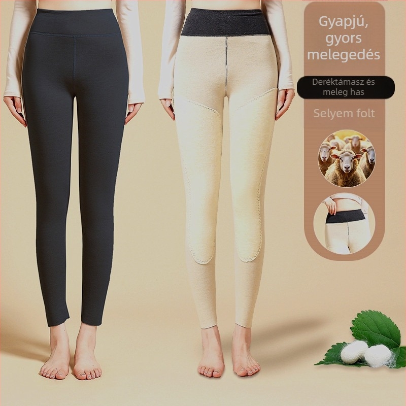 Derong női selyem termo leggings belsővel, magas derekú, meleg őszi-téli időszakra
