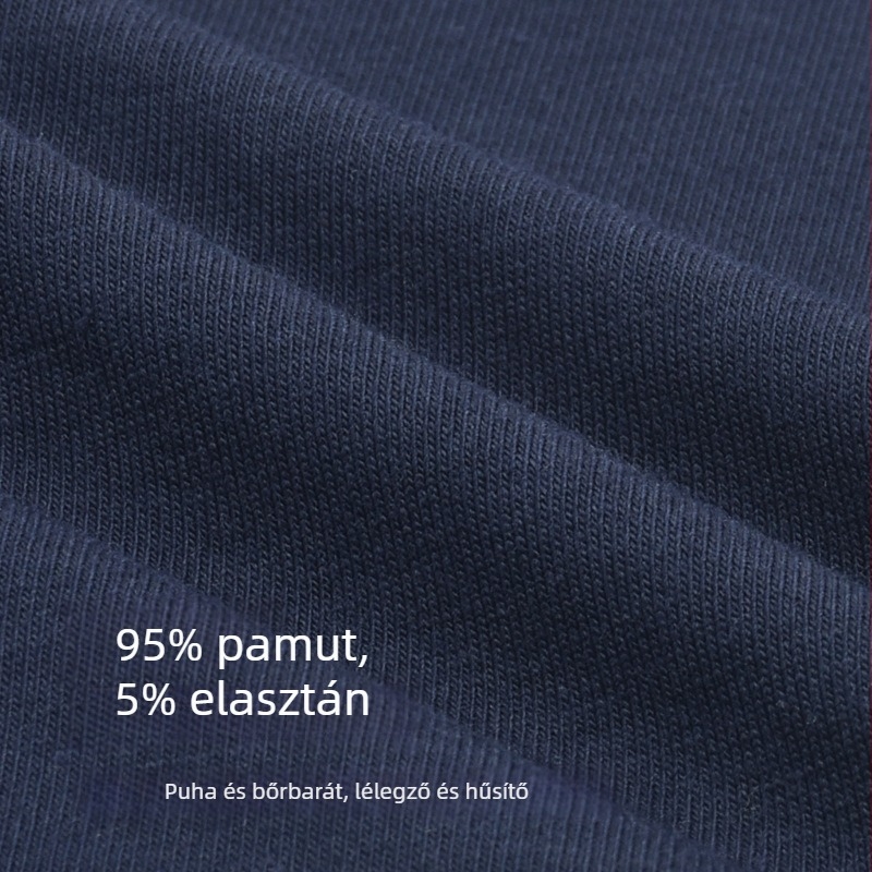 Férfi pamut boxer alsó antibakteriális grafén belső réteggel, középmagas derék, egyszínű, 90-95% pamut