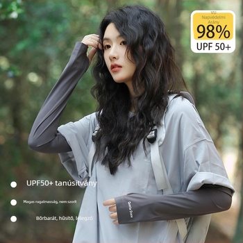 Ice Silk karvédők nőknek — légáteresztő, laza szabású, nyári vezetéshez és kerékpározáshoz; poliészter 51–60% és spandex ≤10%