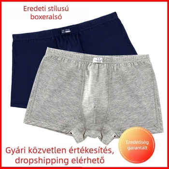 Férfi modál anyagból készült varrat nélküli boxer alsónadrág, lélegző, izzadságot felszívó, középmagas derék, egyszínű