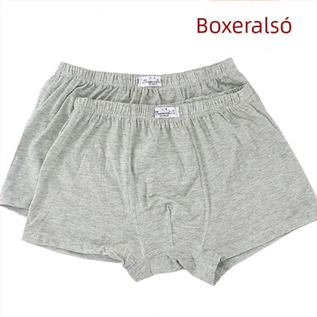 Férfi modál anyagból készült varrat nélküli boxer alsónadrág, lélegző, izzadságot felszívó, középmagas derék, egyszínű