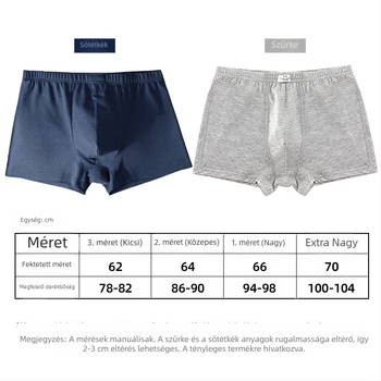Férfi modál anyagból készült varrat nélküli boxer alsónadrág, lélegző, izzadságot felszívó, középmagas derék, egyszínű