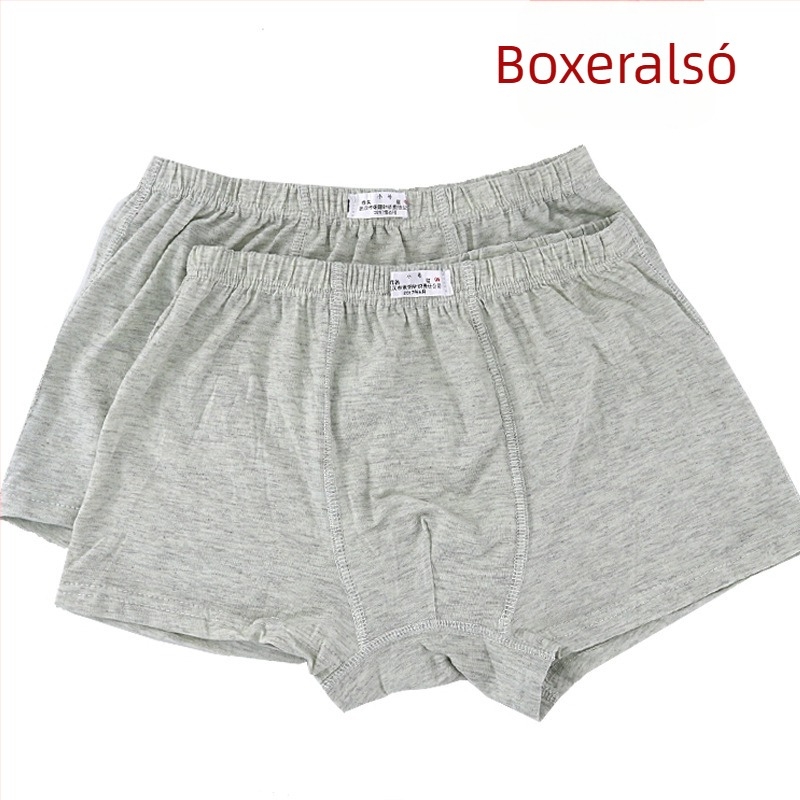 Férfi modál anyagból készült varrat nélküli boxer alsónadrág, lélegző, izzadságot felszívó, középmagas derék, egyszínű