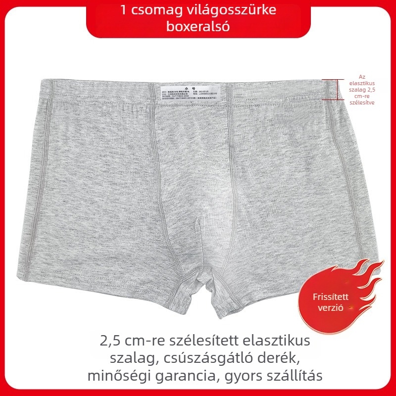 Férfi modál anyagból készült varrat nélküli boxer alsónadrág, lélegző, izzadságot felszívó, középmagas derék, egyszínű