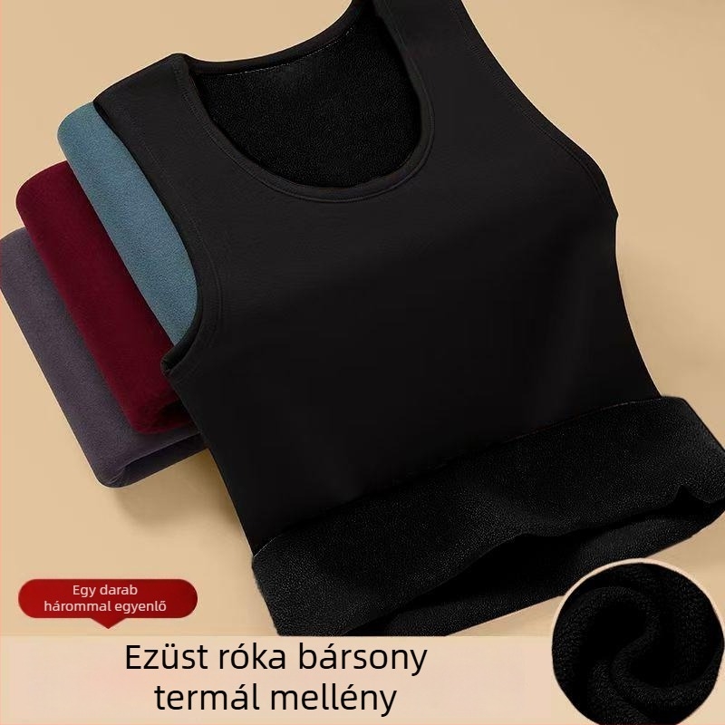 Férfi termo mellény fleece-béléssel, ezüst róka velúrral, alapréteg