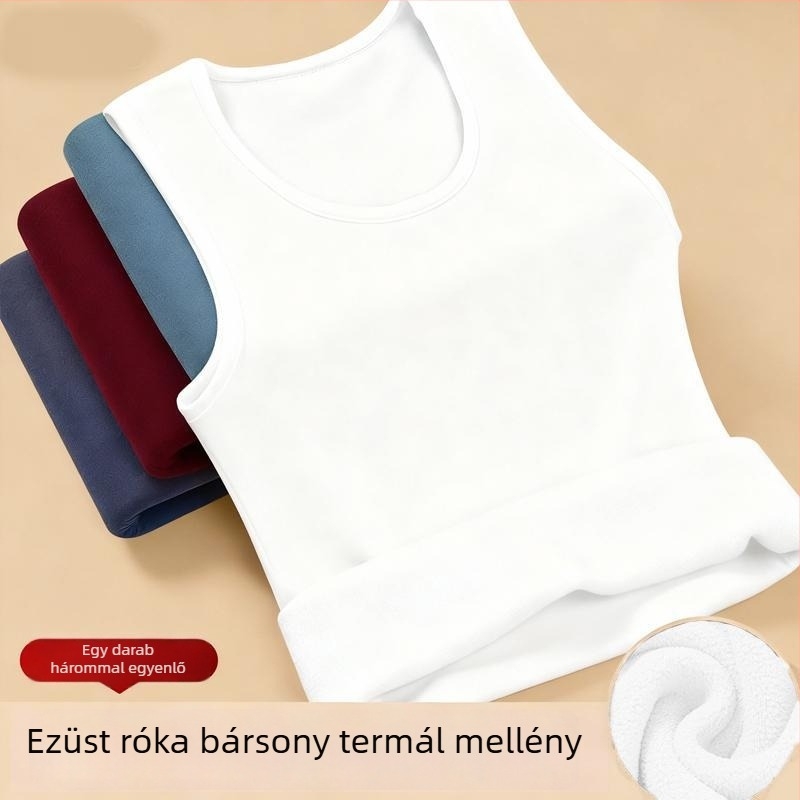 Férfi termo mellény fleece-béléssel, ezüst róka velúrral, alapréteg