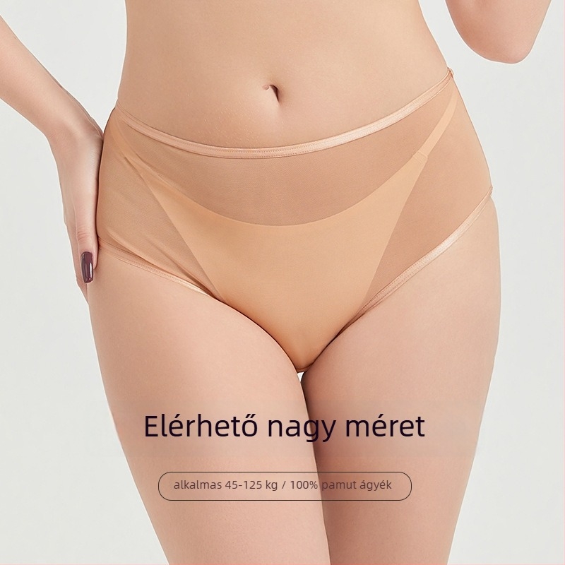 Női alsónemű nylon csipés anyagból, lélegző és antibakteriális, középmagas derekú, pamut belső betéttel
