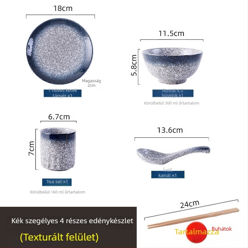 Japán retro kerámia étkészlet főzéshez és tálaláshoz, három részes készlet (Anyag: Egyéb; Stílus: Modern egyszerűség; Ajándéknak alkalmas: Egyéb)