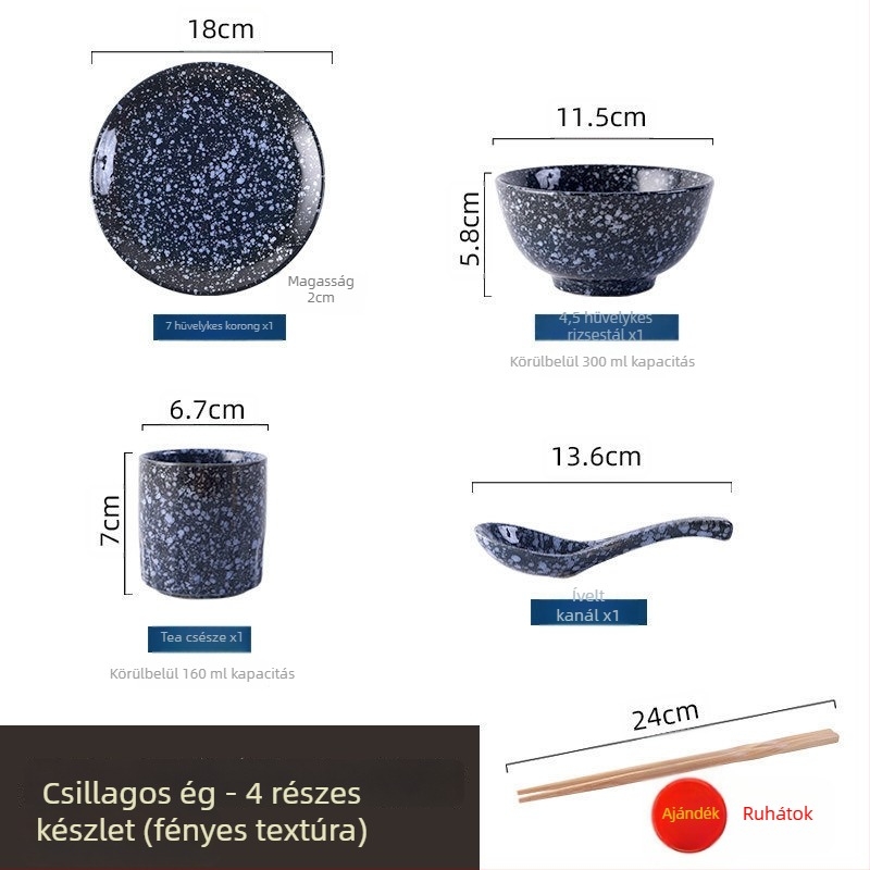 Japán retro kerámia étkészlet főzéshez és tálaláshoz, három részes készlet (Anyag: Egyéb; Stílus: Modern egyszerűség; Ajándéknak alkalmas: Egyéb)