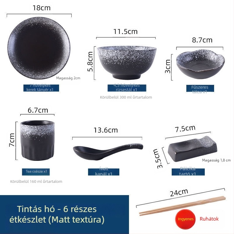 Japán retro kerámia étkészlet főzéshez és tálaláshoz, három részes készlet (Anyag: Egyéb; Stílus: Modern egyszerűség; Ajándéknak alkalmas: Egyéb)