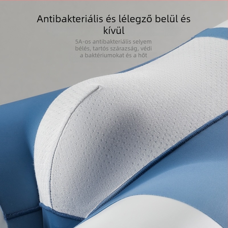 Férfi seamless boxeralsó Ice Silk anyagból, lélegző, középmagas derekú, tömés Mulberry selyem