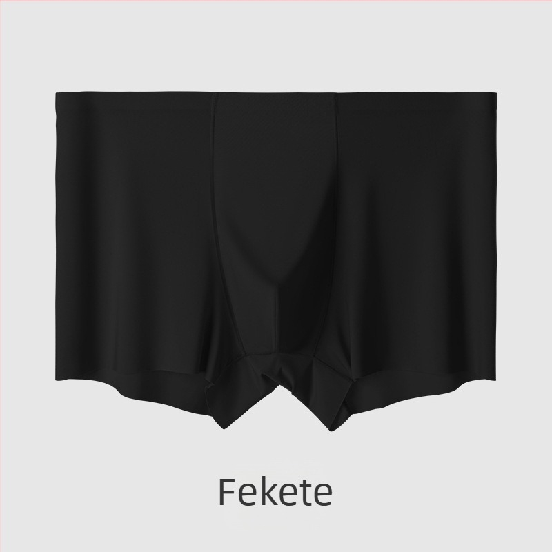 Férfi seamless boxeralsó Ice Silk anyagból, lélegző, középmagas derekú, tömés Mulberry selyem