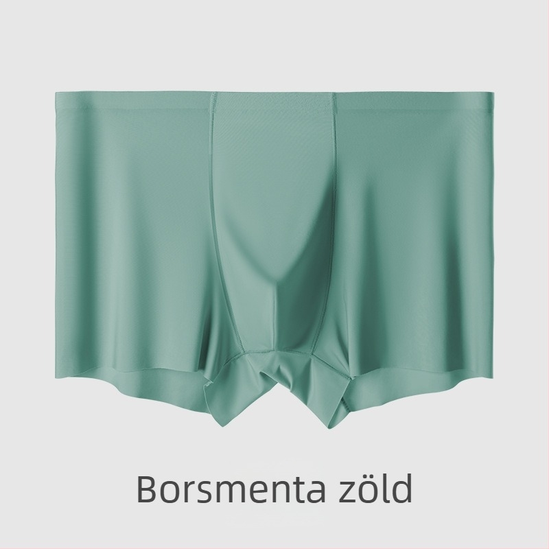 Férfi seamless boxeralsó Ice Silk anyagból, lélegző, középmagas derekú, tömés Mulberry selyem