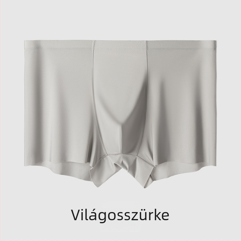Férfi seamless boxeralsó Ice Silk anyagból, lélegző, középmagas derekú, tömés Mulberry selyem