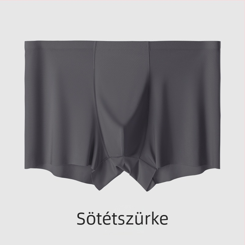 Férfi seamless boxeralsó Ice Silk anyagból, lélegző, középmagas derekú, tömés Mulberry selyem