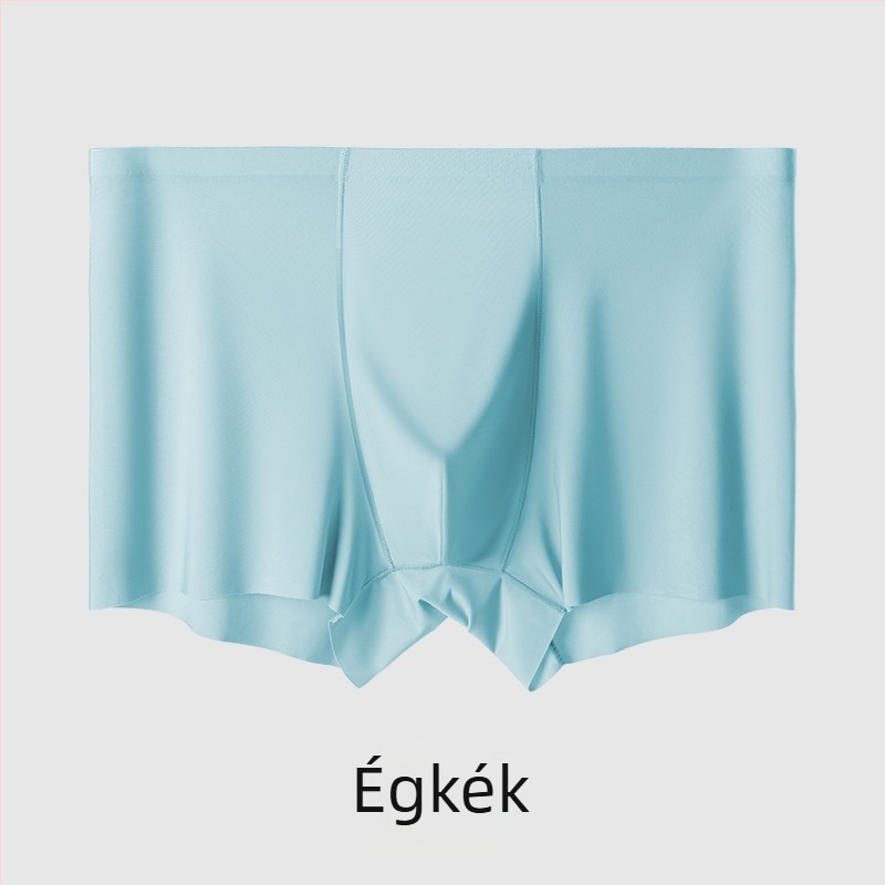 Férfi seamless boxeralsó Ice Silk anyagból, lélegző, középmagas derekú, tömés Mulberry selyem