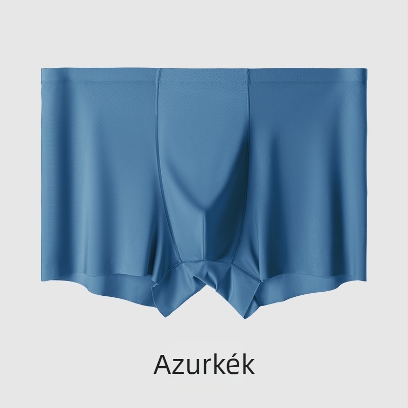 Férfi seamless boxeralsó Ice Silk anyagból, lélegző, középmagas derekú, tömés Mulberry selyem