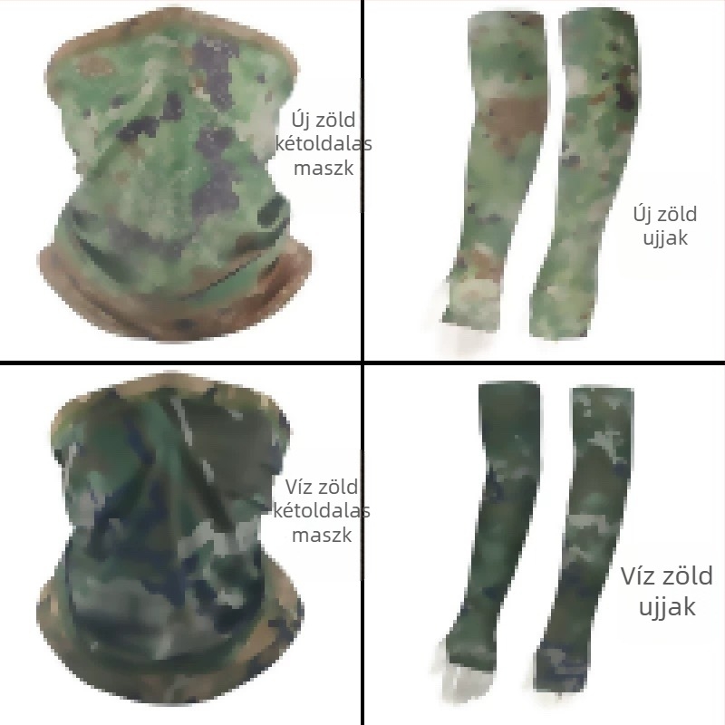 Kamuflált ice silk nyakmaszk kerékpárhoz, UV védelem, nylon anyag, kamuflázs minta, tavasz 2025
