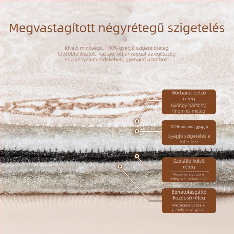 Férfi gyapjúval töltött téli termos mellény, varrás nélküli alapréteg, fleece-béléssel és vastag kivitel