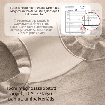 Női pamut boxer alsó, 10A antibakteriális, középmagasságú, kibővített ágyék rész, légáteresztő nyári fehérnemű