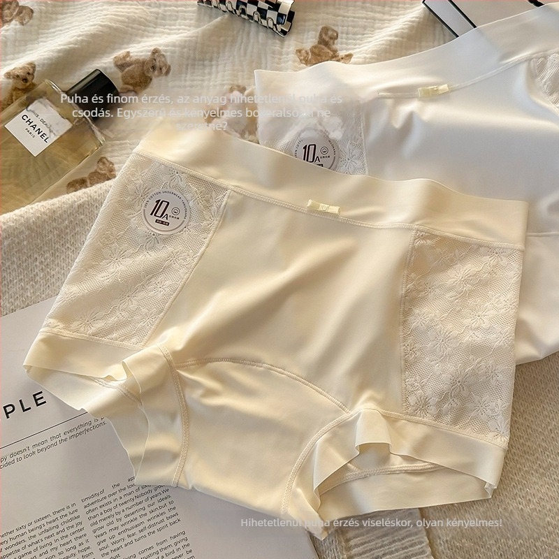 2025 Női boxer brief dupla csipkével, antibakteriális, meghosszabbított és szélesebb, pamut bélésű