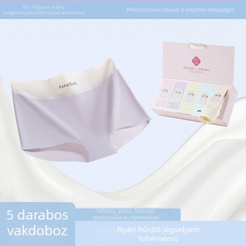 Női varrat nélküli Ice Silk boxer brief, antibakteriális, hosszított ágyékkal, középmagas derék, lélegző
